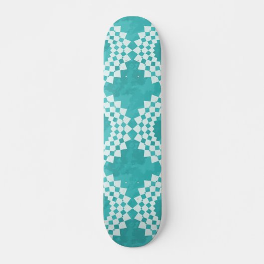Modernes Abstraktes Blaues Mandala-Muster Skateboard (Vorne)