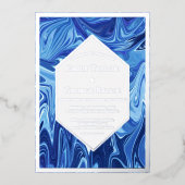 Modernes Abstraktes blaues Ölgemälde Folieneinladung (Vorderseite)