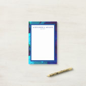 Modernes Abstraktes Blaues Türkis und Lila Post-it Klebezettel (Auf Schreibtisch)