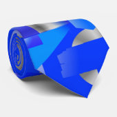 Modernes abstraktes Blaues und silbern Krawatte (Gerollt)