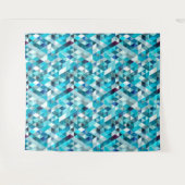 Modernes Abstraktes, blaues Wasserfarben-Dreieck-M Wandteppich (Vorderseite (Horizontal))