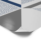 Modernes Abstraktes Blaugraues geometrisches Muste Poster (Ecke)