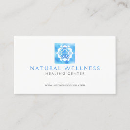 Modernes Abstraktes Blue Floral Logo Wellness Visitenkarte