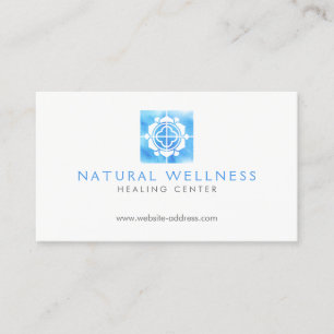 Modernes Abstraktes Blue Floral Logo Wellness Visitenkarte