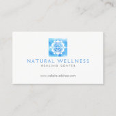 Modernes Abstraktes Blue Floral Logo Wellness Visitenkarte (Vorderseite)