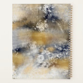 Modernes Abstraktes Blue-Gold-Gemälde Planer (Rückseite)