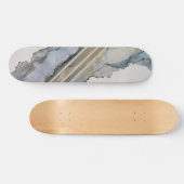 Modernes Abstraktes Blue Ink Design Skateboard (Horizontal)