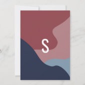 Modernes Abstraktes Blue Pink Gold Geometric Sweet Einladung (Rückseite)