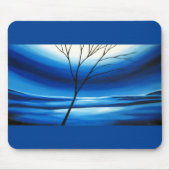 Modernes Abstraktes Blue Sky Tree Elegantes Templa Mousepad (Vorne)