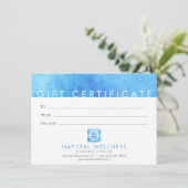 Modernes Abstraktes Blue Wellness-Geschenkzertifik (Stehend Vorderseite)