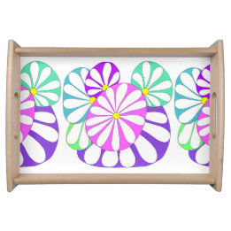 Modernes Abstraktes Blumendesign | Serviertablett