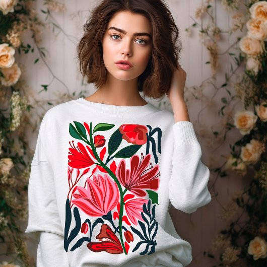 Modernes abstraktes, blumenfarbenes Sweatshirt