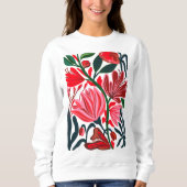 Modernes abstraktes, blumenfarbenes Sweatshirt (Vorderseite)