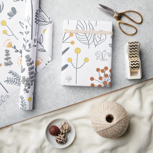 Modernes Abstraktes, blumenfreies Muster Geschenkpapier (Kunsthandwerk)