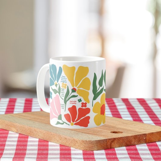 Modernes Abstraktes Blumenlehrergeschenk mit Inspi Kaffeetasse