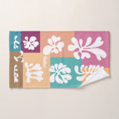 Modernes Abstraktes Blumenmuster | Hand an Handtuch (Handtuch)