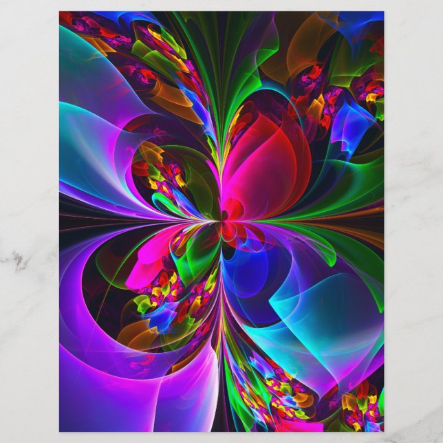 Modernes Abstraktes Blumenmuster Red Blue #12 (Vorderseite)