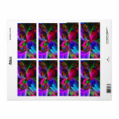 Modernes Abstraktes Blumenmuster Red Blue #12 (Vorne)