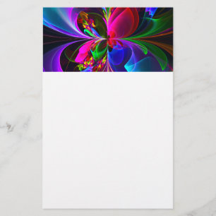 Modernes Abstraktes Blumenmuster Red Blue #12 Briefpapier