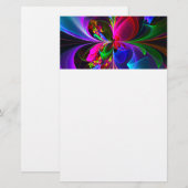 Modernes Abstraktes Blumenmuster Red Blue #12 Briefpapier (Vorne/Hinten)