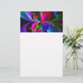 Modernes Abstraktes Blumenmuster Red Blue #12 Briefpapier (Stehend Vorderseite)