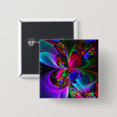 Modernes Abstraktes Blumenmuster Red Blue #12 Button (Vorne & Hinten)