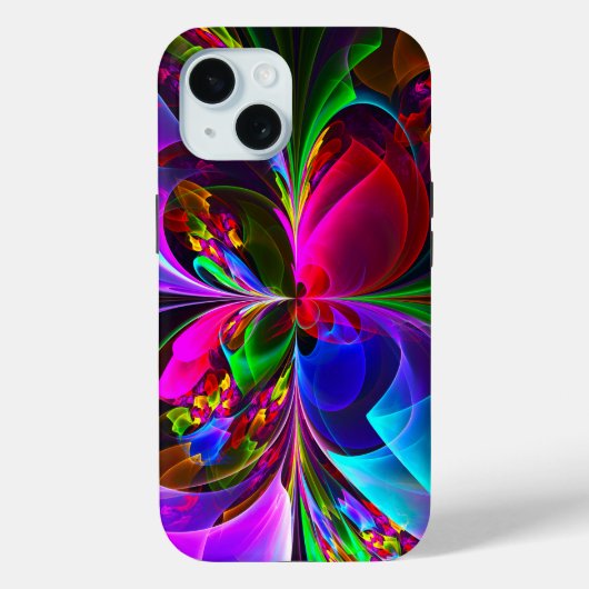 Modernes Abstraktes Blumenmuster Red Blue #12 Case-Mate iPhone Hülle (Rückseite)