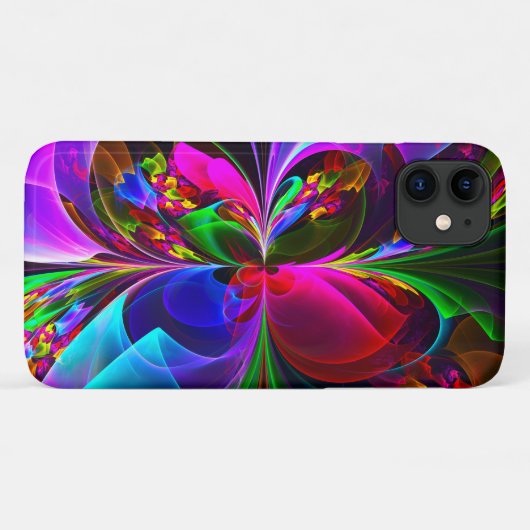 Modernes Abstraktes Blumenmuster Red Blue #12 Case-Mate iPhone Hülle (Rückseite (Horizontal))