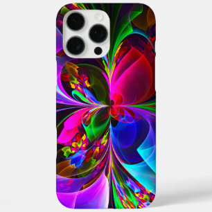 Modernes Abstraktes Blumenmuster Red Blue #12 iPhone 16 Pro Max Hülle