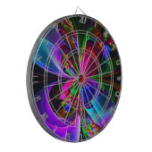 Modernes Abstraktes Blumenmuster Red Blue #12 Dartscheibe (Vorderseite Links)