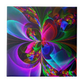 Modernes Abstraktes Blumenmuster Red Blue #12 Fliese (Vorderseite)