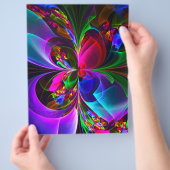 Modernes Abstraktes Blumenmuster Red Blue #12 Flyer (Hand)