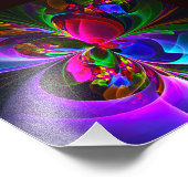 Modernes Abstraktes Blumenmuster Red Blue #12 Fotodruck (Ecke)