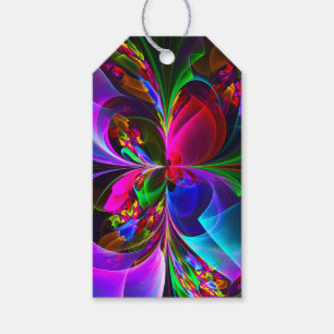 Modernes Abstraktes Blumenmuster Red Blue #12 Geschenkanhänger