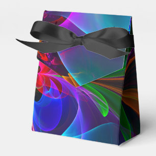 Modernes Abstraktes Blumenmuster Red Blue #12 Geschenkschachtel