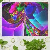 Modernes Abstraktes Blumenmuster Red Blue #12 Geschirrtuch (Gefaltet)