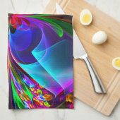 Modernes Abstraktes Blumenmuster Red Blue #12 Geschirrtuch (Viertel Falte)