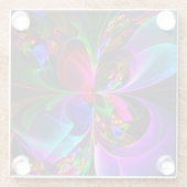 Modernes Abstraktes Blumenmuster Red Blue #12 Glasuntersetzer (Rückseite)