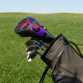 Modernes Abstraktes Blumenmuster Red Blue #12 Golf Headcover (In SItu)