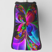 Modernes Abstraktes Blumenmuster Red Blue #12 Golf Headcover (Rotieren 90)