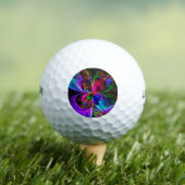 Modernes Abstraktes Blumenmuster Red Blue #12 Golfball (Insitu T-Shirt)