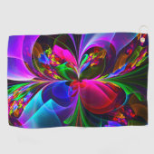 Modernes Abstraktes Blumenmuster Red Blue #12 Golfhandtuch (Horizontal)