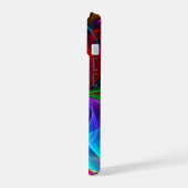 Modernes Abstraktes Blumenmuster Red Blue #12 iPhone 15 Hülle (Linke Seite)