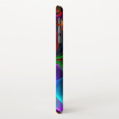 Modernes Abstraktes Blumenmuster Red Blue #12 iPhone Hülle (Linke Seite)