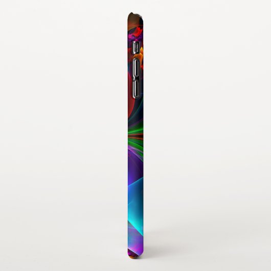 Modernes Abstraktes Blumenmuster Red Blue #12 iPhone Hülle (Linke Seite)