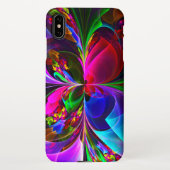 Modernes Abstraktes Blumenmuster Red Blue #12 iPhone Hülle (Rückseite)