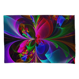 Modernes Abstraktes Blumenmuster Red Blue #12 Kissenbezug