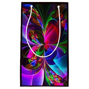 Modernes Abstraktes Blumenmuster Red Blue #12 Kleine Geschenktüte