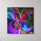 Modernes Abstraktes Blumenmuster Red Blue #12 Leinwanddruck (Vorderseite)