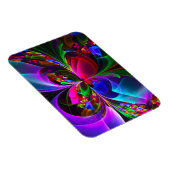 Modernes Abstraktes Blumenmuster Red Blue #12 Magnet (Rechte Seite)